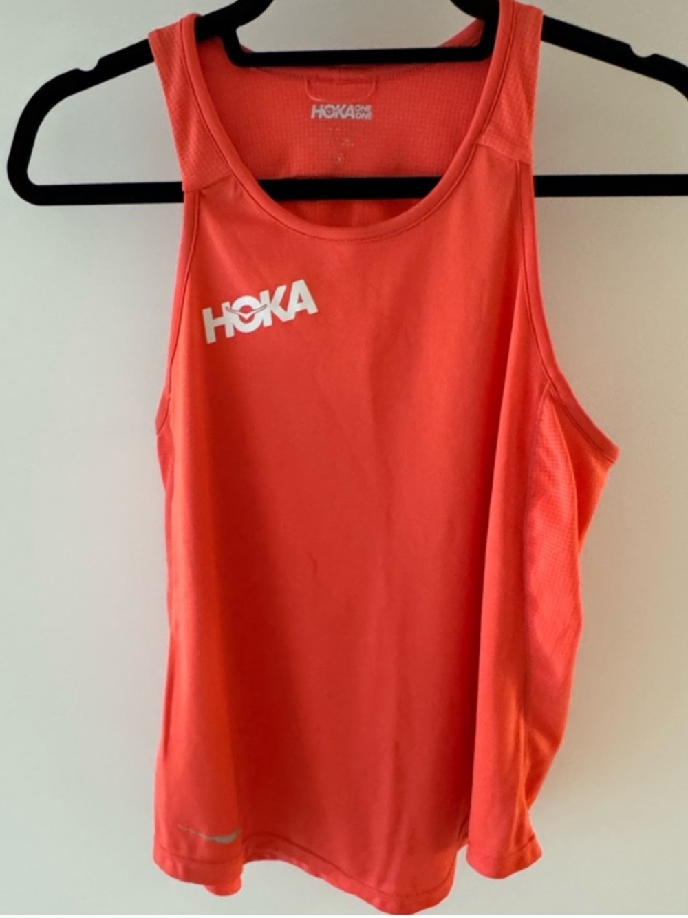 HOKA Salmon Coral Red Running Racerback Tank Top